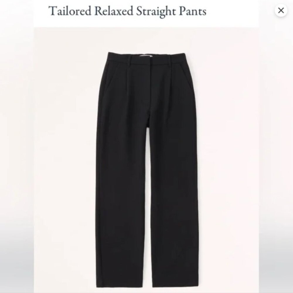 Abercrombie Tailored Relaxed Straight Pant | Size: BLACK 26L